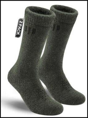 Baby Alpaca Wool Thick Winter Boot Socks Compression Hiking Men's 2 Pack